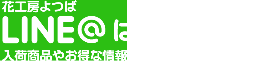 花工房よつばLINE＠はじめました！入荷商品やお得な情報をお届けしています。